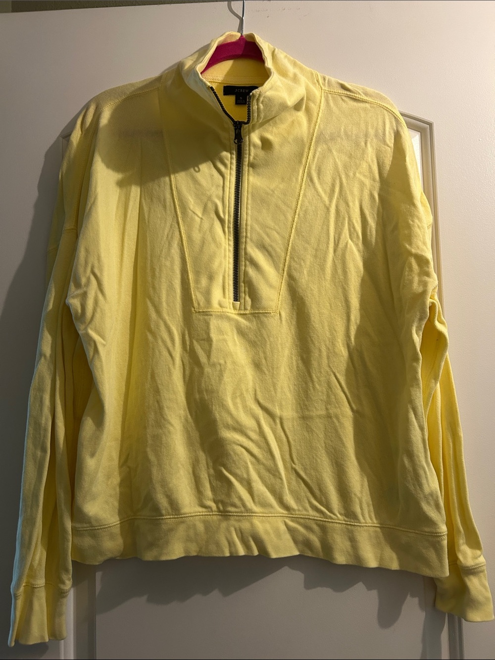 J. Crew 100% Cotton Half-Zip Sweater in Yellow
